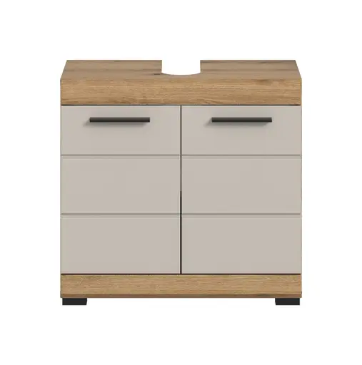 Waschbeckenunterschrank - B ca. 60 cm, Evoke Eiche Nachbildung, Kaschmir