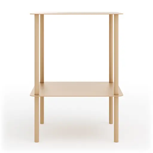 Beistelltisch Dagny - BHT ca. 40x55x40 cm, Quadratisch, Metall, Beige