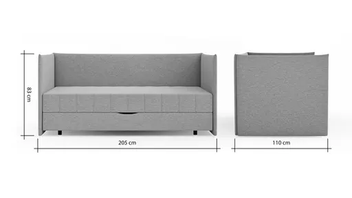 Polsterliege Evora - Liegefläche ca. 100x200 cm, Stoff, Dunkelgrün