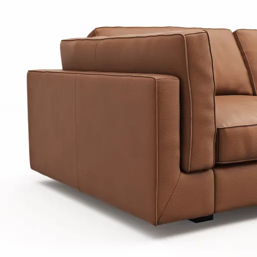 Sofa Aprino 3 - 3,5-Sitzer XL, Dickleder, Cognac, Armlehne Kissen