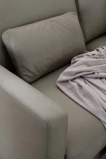 Sofa Cuneo - 2,5-Sitzer, Leder, Graubraun