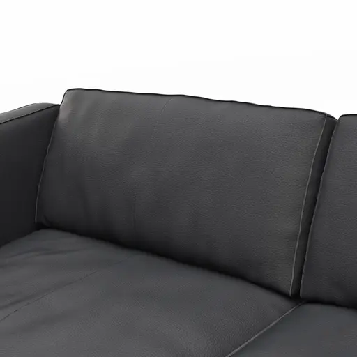 Sofa Aprino 3 - 3,5-Sitzer XXL, Dickleder, Schwarz, Armlehne Kissen