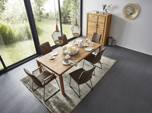 Esstisch Farmingdale - ausziehbar, Platte mit gerader Kante, LB ca. 200x90 cm, Eiche massiv, natur geölt