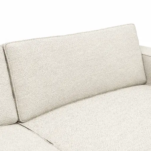 Ecksofa Lilaia - 1,5-Sitzer Tief, Ecke, 2-Sitzer rechts, Stoff, Creme