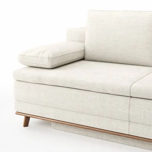 Sofa Lakeville 2 - 2-Sitzer inkl. Schlaffunktion mit Bettkasten, Stoff, Natur