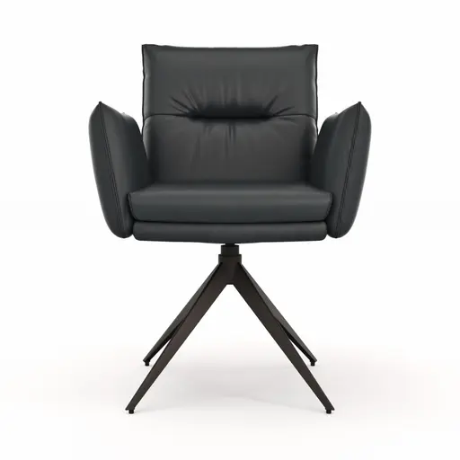 Armlehnstuhl Coscino -  Leder, Schwarz