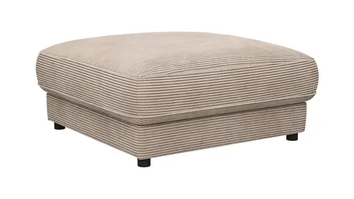 Hocker Juni - LB ca. 90x90 cm, Cord, Taupe