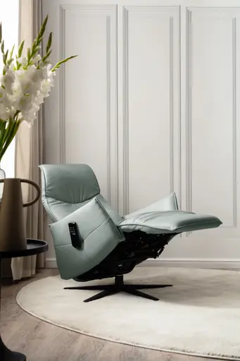 Relaxsessel Marsala - inklusive motorischer Rücken und Fußteilverstellung, Leder, Jade