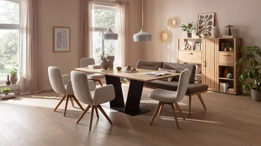 Bank Kamari - Breite ca. 228cm, Seitenteile verstellbar, Stoff, Schlamm