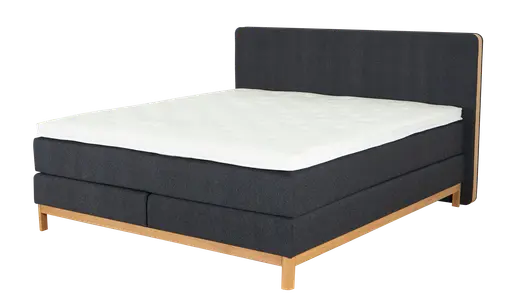 Boxspringbett Odense - Liegefläche ca. 180x200 cm, Stoff, Indigo