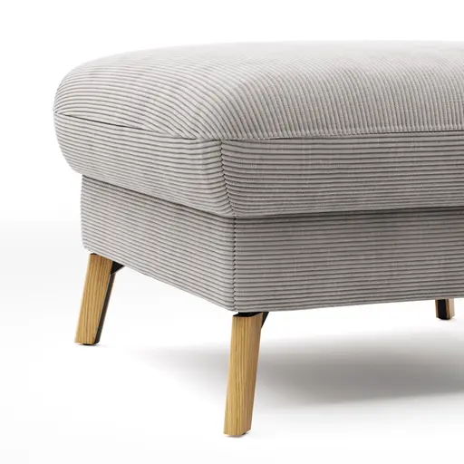 Hocker Maryville - LB ca. 74x74 cm, Stoff, Beige