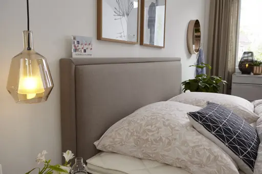 Boxspringbett Valencia - Liegefläche ca. 180x200 cm, Stoff, Mauve