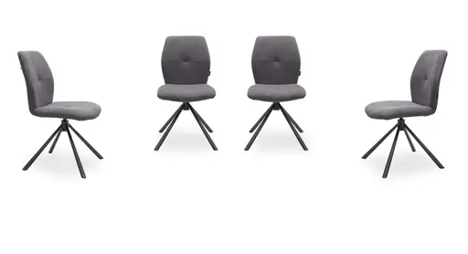 Stuhl MANOA - drehbar, Stoff, Dunkelgrau