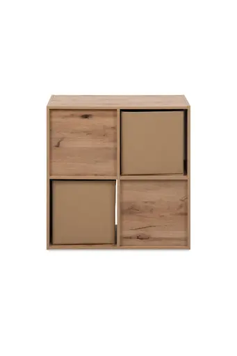 Regal - inkl. Stoffboxen, B ca. 60 cm, Artisan Eiche Nachbildung, Beige