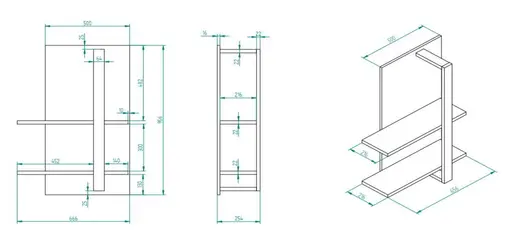 Wandboard - B ca. 65 cm, Salbeigrün, Eiche Evoke Nachbildung