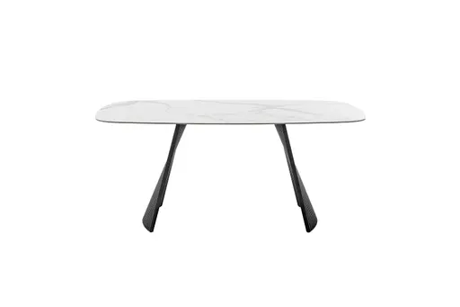 Esstisch - LB ca. 180x90 cm, Keramik, Weiß