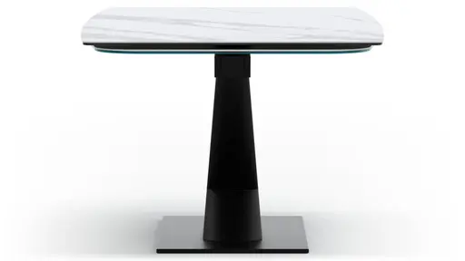 Esstisch Savona - LB ca. 200x100 cm, ausziehbar, Keramik, Weiß, Bootsform