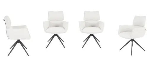 Armlehnstuhl MARGIT - drehbar, Stoff, Silberfarben