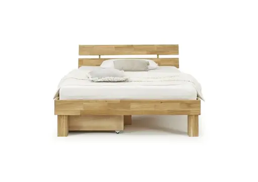 Bettgestell- Liegefläche ca. 140x200 cm, Wildeiche, Massiv, Geölt