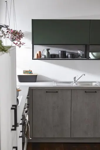 Winkelküche 52.210 GL 2 521,Beton Nebelgrau Nachbildung