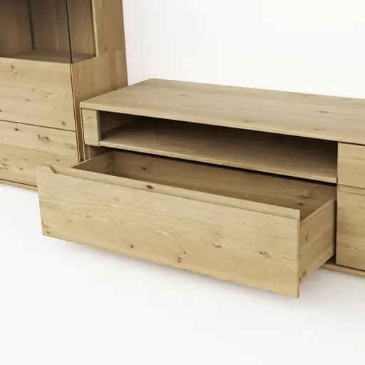 Wohnwand Amora - Wildeiche massiv bianco