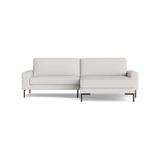 Ecksofa Enna - 1,75-Sitzer, Longchair rechts, Stoff, Offwhite