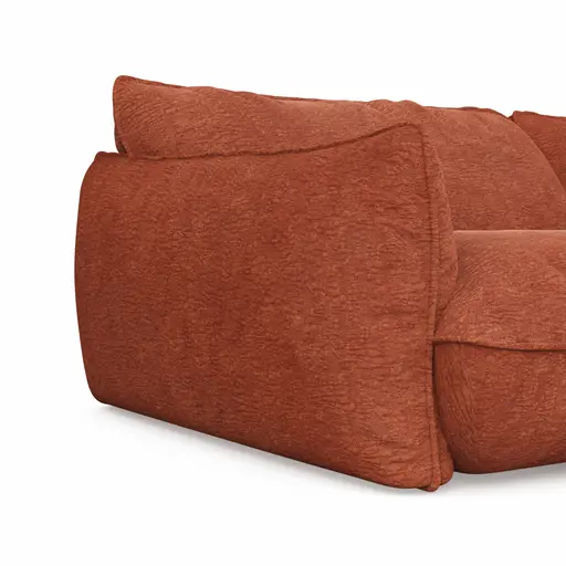 Sofa Fluffy - 4-Sitzer inkl. Rückenlehne verstellbar, Stoff, Kupfer