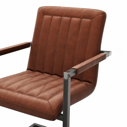 Armlehnstuhl Cambridge - Leder, Cognac