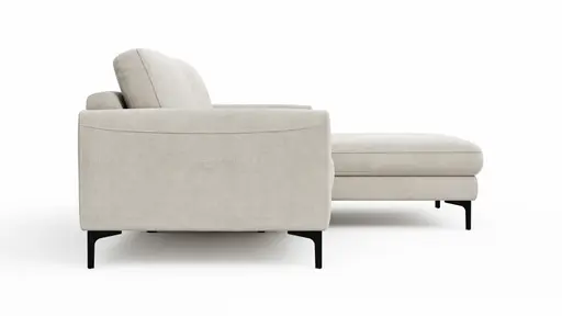 Ecksofa Oviedo - 1,5-Sitzer mit Longchair rechts, Stoff, Natur