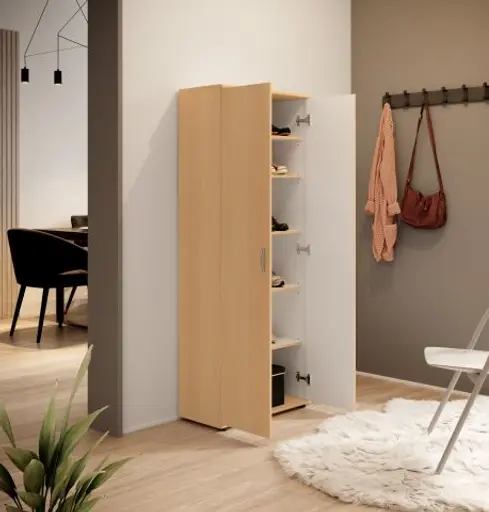 Schuhschrank - B ca. 70 cm, Buche Dekor