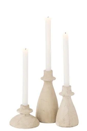 Deko-Kerzenhalter - Cremefarben, HD ca. 8x12 cm
