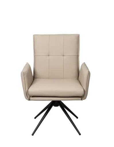 Armlehnstuhl MARCELLA - drehbar, Leder, Latte