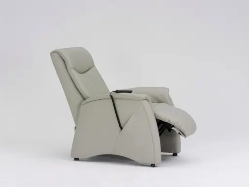 Fernsehsessel - Relaxfunktion (teilmotorisch), Leder, Platin