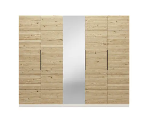 Drehtürenschrank- B ca. 250 cm, Kaschmir, Matt, Eiche, Massiv. Geölt