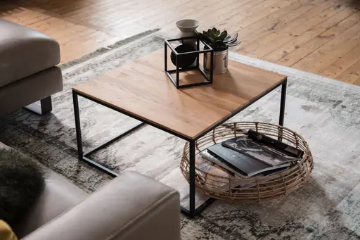 Couchtisch Kai - LBH ca. 65x65x37 cm, Asteiche massiv