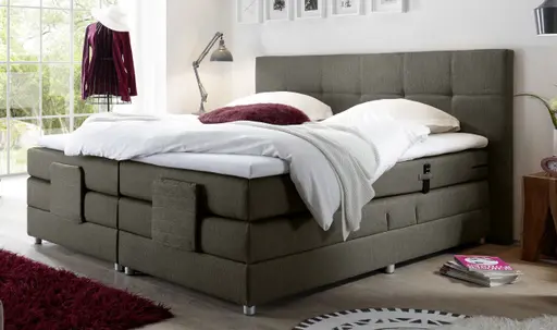 Boxspringbett- Liegefläche ca. 180x200 cm, Stoff Grau