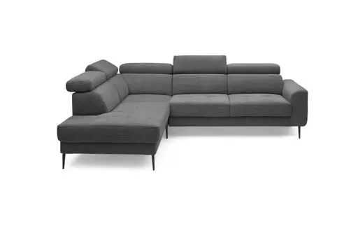 Ecksofa CHARIS - Ecke links, 2-Sitzer, Microfaser, Anthrazit