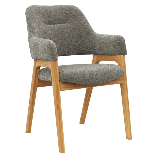 Armlehnstuhl Flore 1 - Stoff, Steingrau