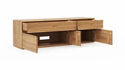 Mediaboard Hillsboro - inkl. Beleuchtung, Wildeiche natur, geölt