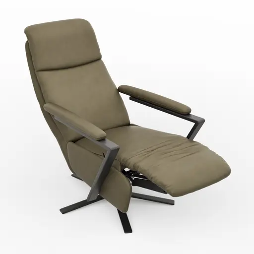  Drehsessel Enno Lazyline - Größe M inkl. Relaxfunktion, Leder Olive