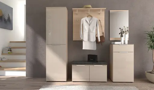 Schuhschrank - B ca. 53 cm, Riva Eiche Nachbildung, Kaschmir