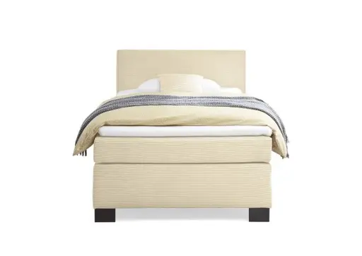 Boxspringbett HAIKOS- Liegefläche ca. 120x200 cm, Stoff, Vanille, Bonell