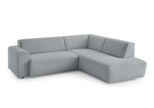 Ecksofa - 2-Sitzer mit Ecke rechts, Stoff, Eisblau