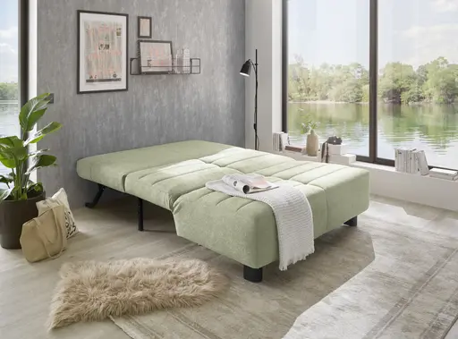 Faltsofa Easy - 2-Sitzer ohne Armlehne, ca. 140 cm inkl. Schlaffunktion, Stoff, Grün