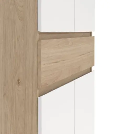 Schuhschrank - B ca. 81 cm, Jackson Hickory Nachbildung, Weiß