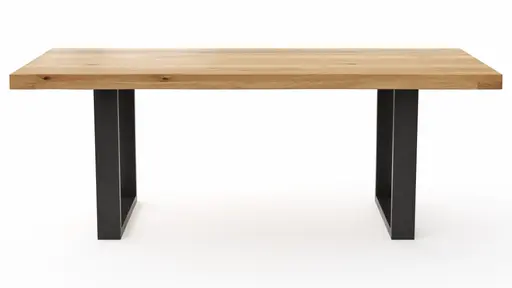 Esstisch Clifton - LB ca. 200x100 cm, Wildeiche massiv, Schwarz verfüllt