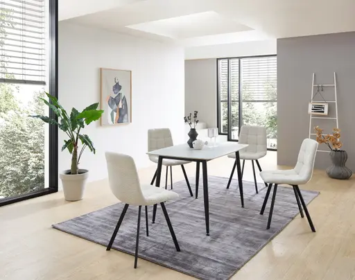 Stuhl - Stoff, Beige