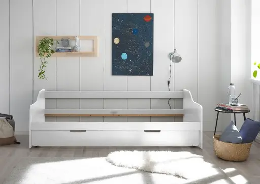 Tandemliege - Liegeflächen ca. 90x200 cm, Weiß