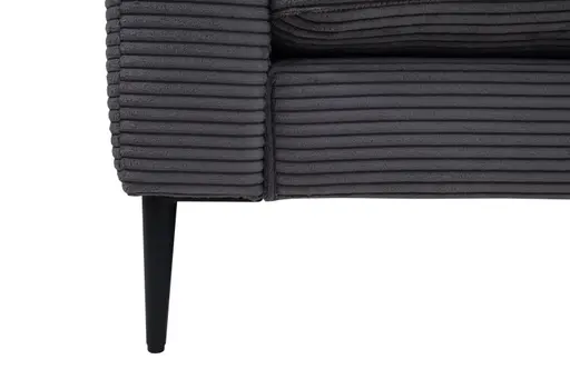 Ecksofa - 1,5-Sitzer mit Longchair rechts, Cord, Ash