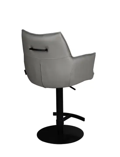 Barhocker MAKANA - drehbar, höhenverstellbar, Stoff, Hellgrau